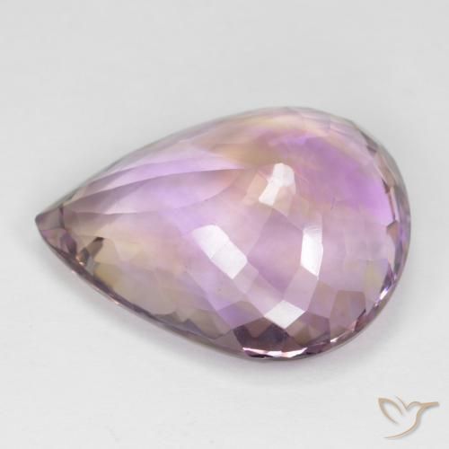 Ametrino Bi-Colore naturale da 24.02 ct, Forma a pera, VS