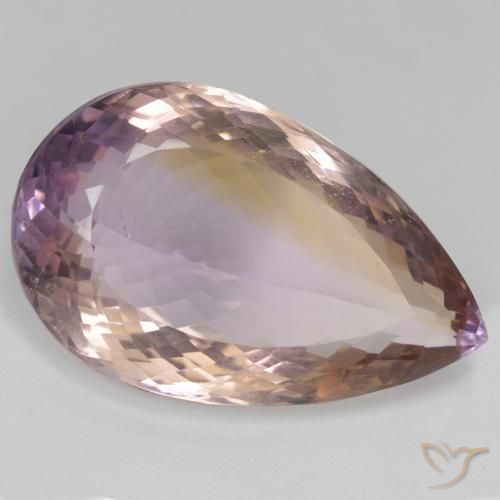 36.09ct Naturale Bi-Colore Ametrino, Forma a pera, VS