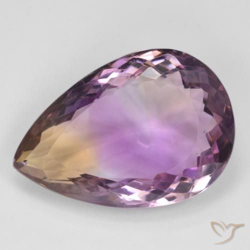 19.64ct Naturale Bi-Colore Ametrino, Forma a pera, VVS-VS