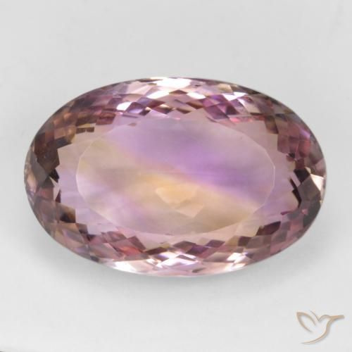 Ametrina naturale bicolore da 24,09 ct, taglio ovale, VVS