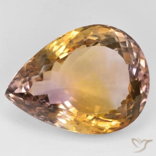 31.86ct Naturale Bi-Colore Ametrino, Forma a pera, VVS