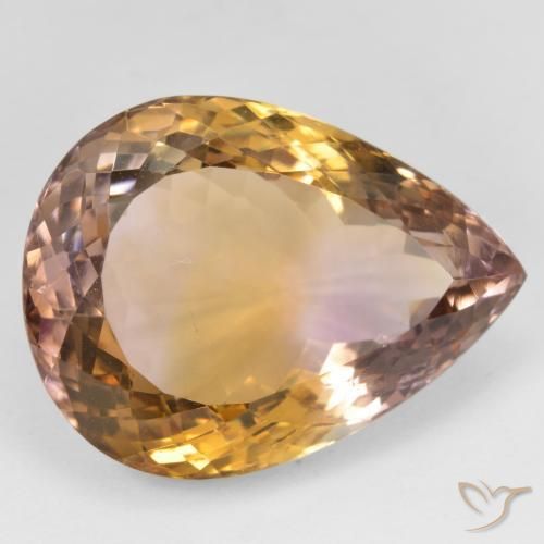Ametrino Bi-Colore naturale da 31.86 ct, Forma a pera, VVS