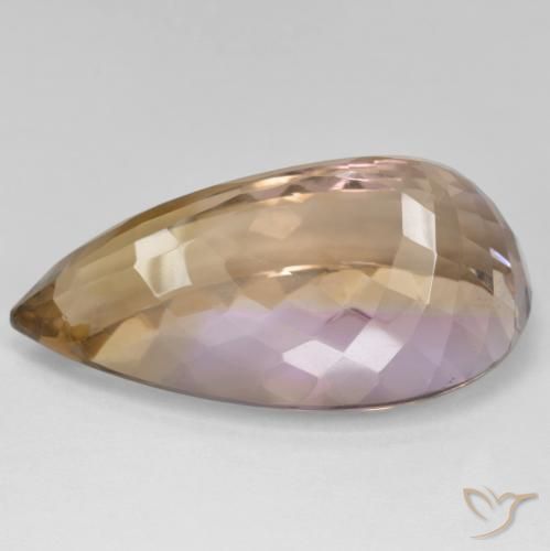 Ametrino Bi-Colore naturale da 39.74 ct, Forma a pera, VVS