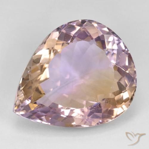 18.91ct Naturale Bi-Colore Ametrino, Forma a pera, VS