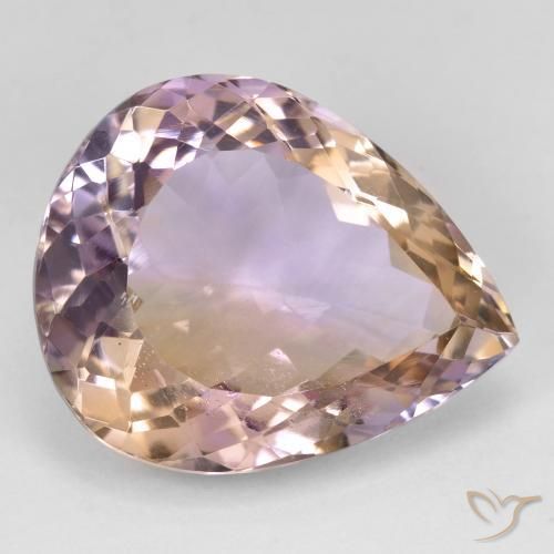 Ametrino Bi-Colore naturale da 18.91 ct, Forma a pera, VS