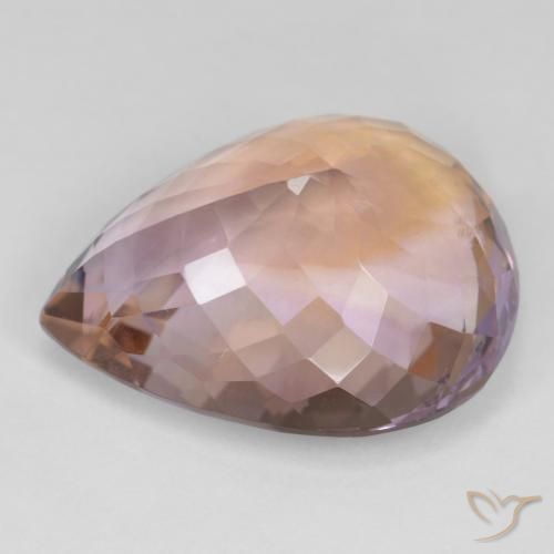 Ametrino Bi-Colore naturale da 18.91 ct, Forma a pera, VS