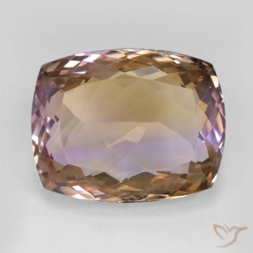 Ametrina naturale bicolore da 18,73 ct, taglio a cuscino, VS
