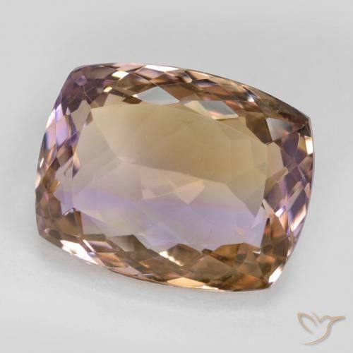 Ametrina naturale bicolore da 18,73 ct, taglio a cuscino, VS