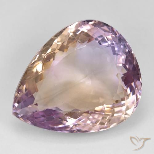 37.10ct Naturale Bi-Colore Ametrino, Forma a pera, VS