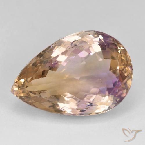 20.76ct Naturale Bi-Colore Ametrino, Forma a pera, VVS-VS