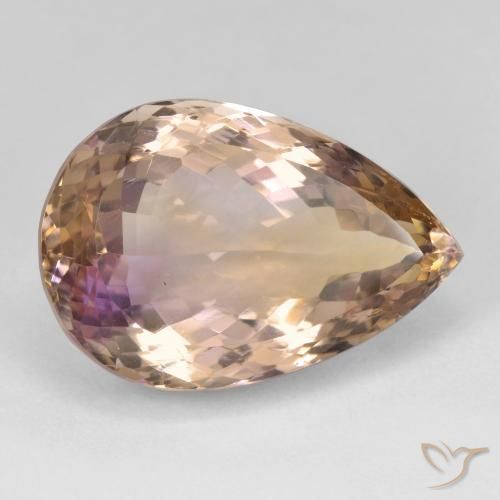 Ametrino Bi-Colore naturale da 20.76 ct, Forma a pera, VVS-VS