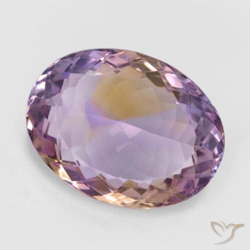 Ametrino Bi-Colore naturale da 21.36 ct, Ovale, VVS-VS