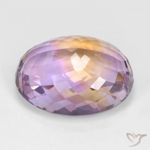Ametrino Bi-Colore naturale da 21.36 ct, Ovale, VVS-VS