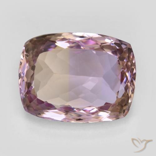 Ametrino Bi-Colore naturale da 15.68 ct, Taglio a cuscino, VVS-VS