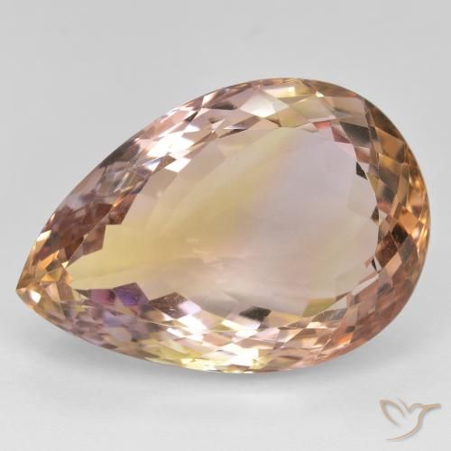 28.98ct Naturale Bi-Colore Ametrino, Forma a pera, VVS-VS