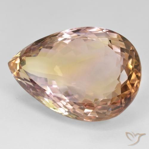 Ametrino Bi-Colore naturale da 28.98 ct, Forma a pera, VVS-VS