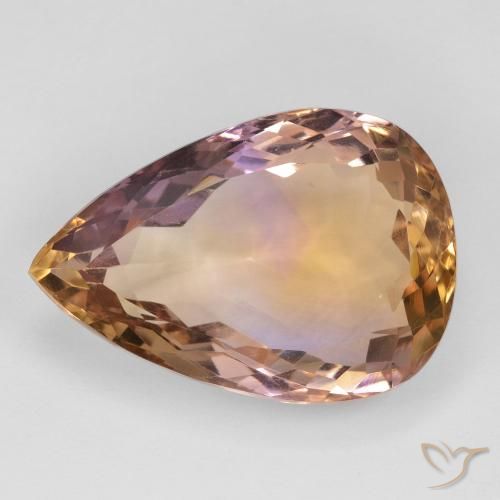 18.63ct Naturale Bi-Colore Ametrino, Forma a pera, VS