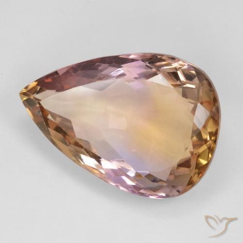 Ametrino Bi-Colore naturale da 18.63 ct, Forma a pera, VS