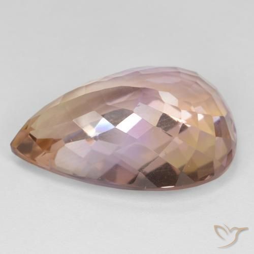 Ametrino Bi-Colore naturale da 18.63 ct, Forma a pera, VS