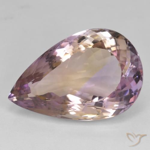 23.89ct Naturale Bi-Colore Ametrino, Forma a pera, VS