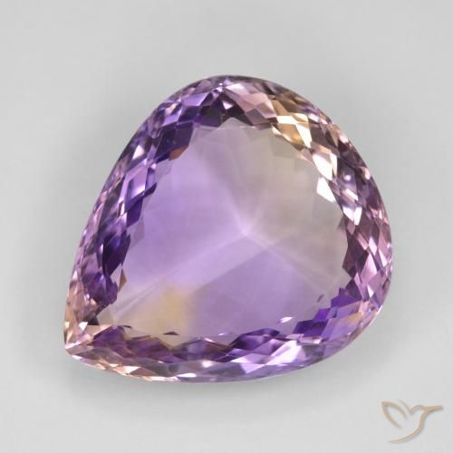 23.59ct Naturale Bi-Colore Ametrino, Forma a pera, VS