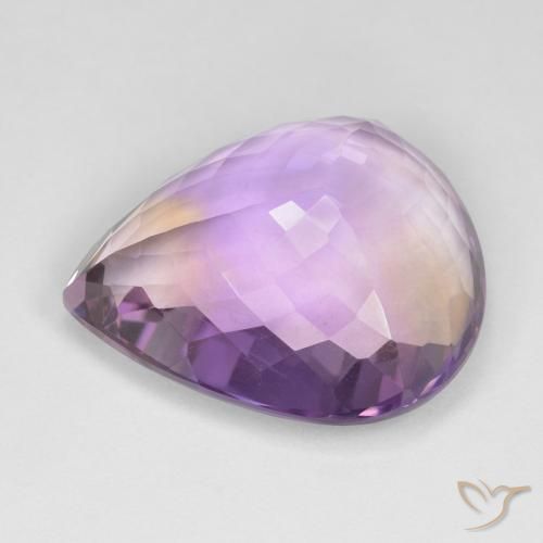 Ametrino Bi-Colore naturale da 23.59 ct, Forma a pera, VS