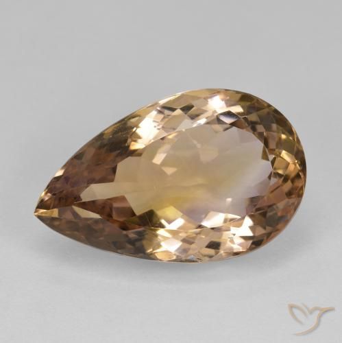 17.66ct Naturale Bi-Colore Ametrino, Forma a pera, VS