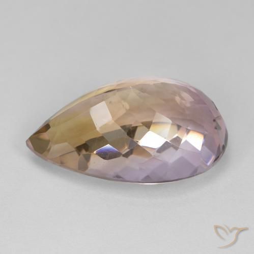 Ametrino Bi-Colore naturale da 17.66 ct, Forma a pera, VS
