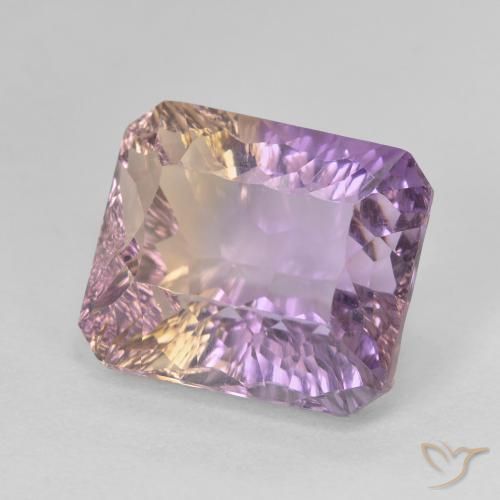 Ametrina naturale bicolore da 8,84 ct, taglio smeraldo, VVS-VS