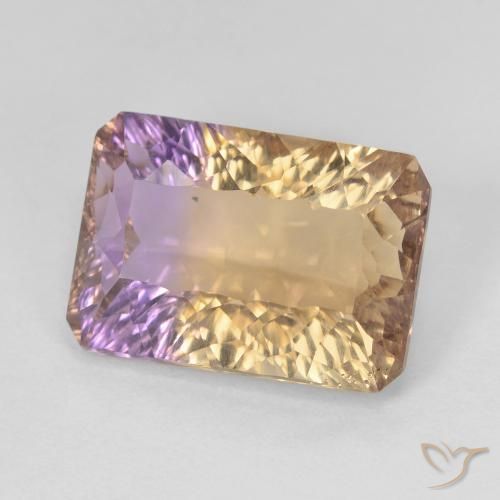 Ametrino Bi-Colore naturale da 7.09 ct, Ottagonale / Taglio smeraldo, VVS-VS