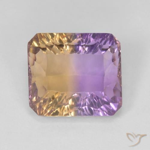 Ametrino Bi-Colore naturale da 7.60 ct, Taglio smeraldo, VVS-VS