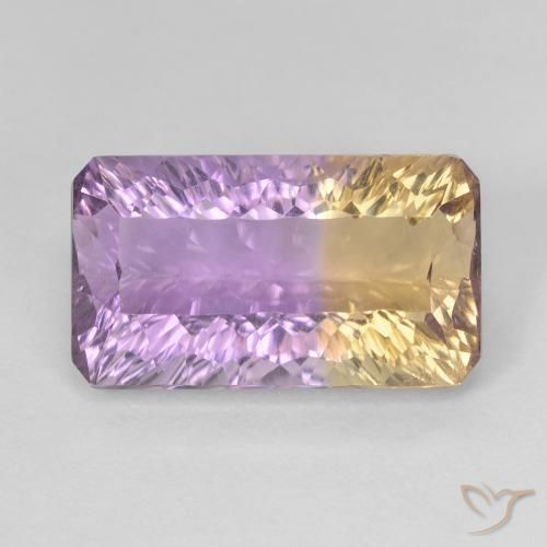 6.56ct Naturale Bi-Colore Ametrino, Taglio smeraldo, VVS-VS