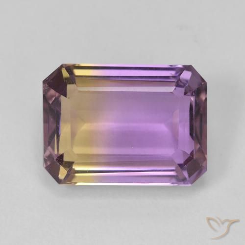 Ametrino Bi-Colore naturale da 4.76 ct, Taglio smeraldo, VVS-VS