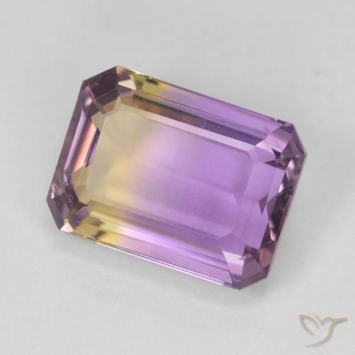 Ametrino Bi-Colore naturale da 4.76 ct, Taglio smeraldo, VVS-VS
