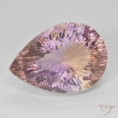 Ametrino Bi-Colore naturale da 13.95 ct, Forma a pera, VVS