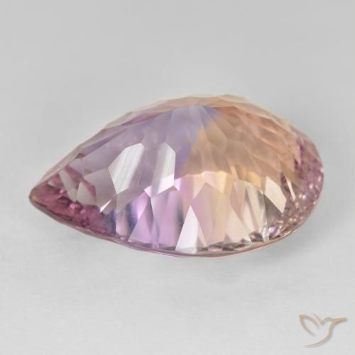 Ametrino Bi-Colore naturale da 13.95 ct, Forma a pera, VVS