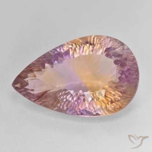 16.13ct Naturale Bi-Colore Ametrino, Forma a pera, VVS