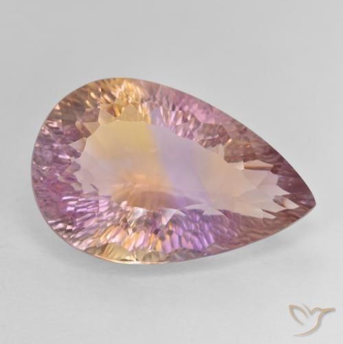 Ametrino Bi-Colore naturale da 16.13 ct, Forma a pera, VVS