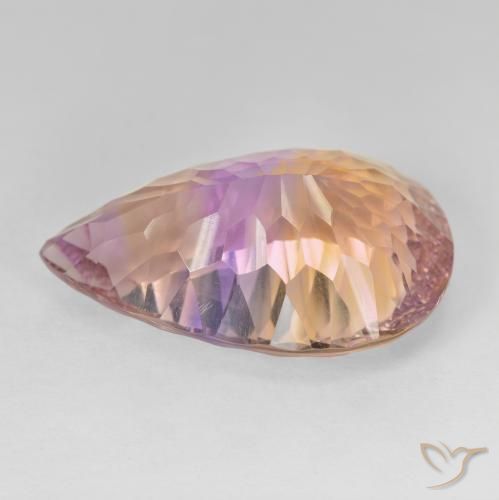 Ametrino Bi-Colore naturale da 16.13 ct, Forma a pera, VVS