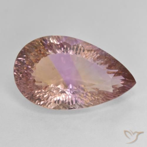 Ametrino Bi-Colore naturale da 12.63 ct, Forma a pera, VVS