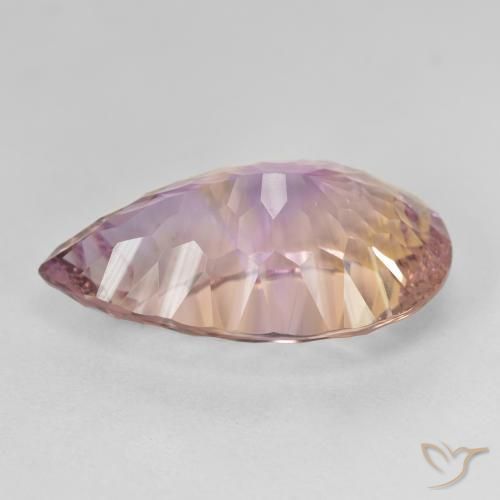 Ametrino Bi-Colore naturale da 12.63 ct, Forma a pera, VVS