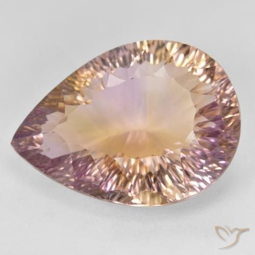 19.08ct Naturale Bi-Colore Ametrino, Forma a pera, VVS
