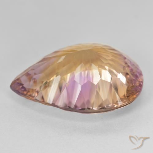 Ametrino Bi-Colore naturale da 19.08 ct, Forma a pera, VVS