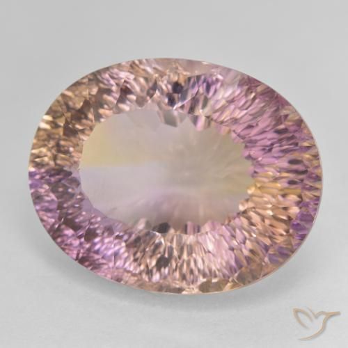 Ametrino Bi-Colore naturale da 21.22 ct, Ovale, VVS
