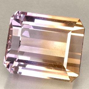 Ametrina naturale giallo da 23,37 ct, taglio smeraldo, VVS