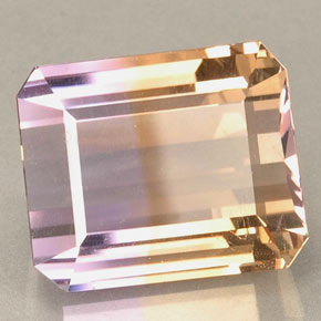 Ametrina naturale giallo da 23,37 ct, taglio smeraldo, VVS