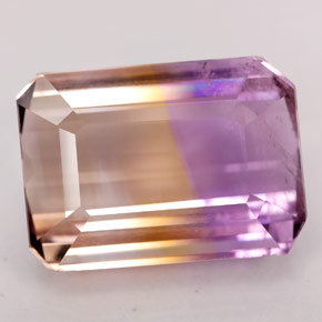 Ametrina naturale giallo da 16,32 ct, taglio smeraldo, SI