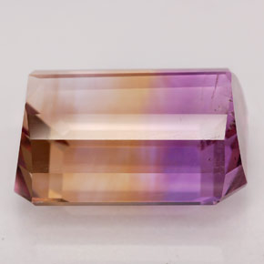 Ametrina naturale giallo da 16,32 ct, taglio smeraldo, SI