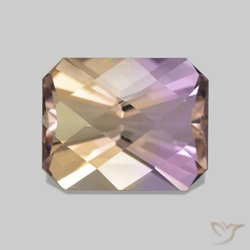 Ametrino Bi-Colore naturale da 3.31 ct, Taglio smeraldo, VVS-VS