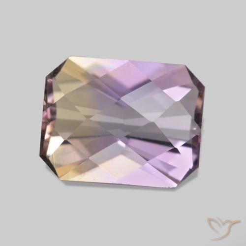 Ametrino Bi-Colore naturale da 2.12 ct, Taglio smeraldo, VVS-VS